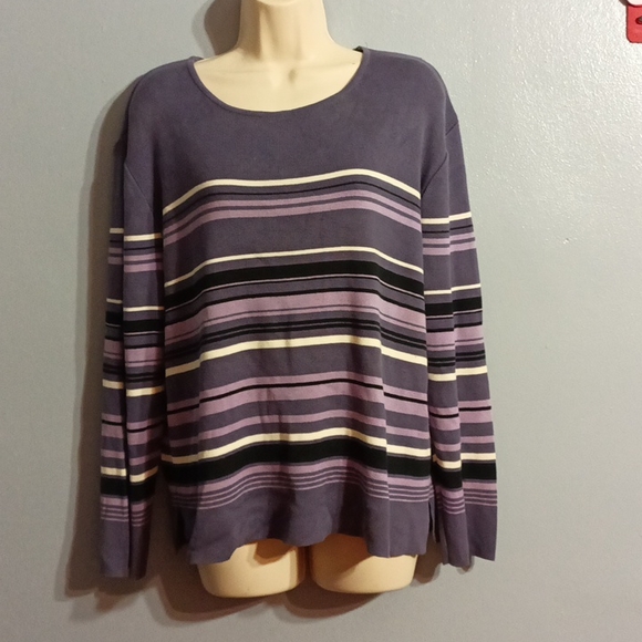 Style &Co. Collection purple striped sweater - Picture 5 of 17